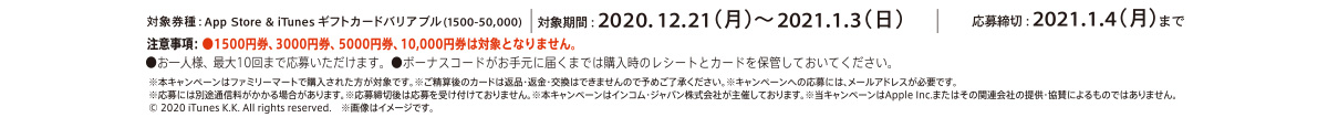 App Store Itunes ギフトカード キャンペーン キャンペーン ファミリーマート