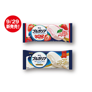 明治 エッセル スーパーカップ ストロベリーチョコを1個買うと、ブルガリア フローズンヨーグルトデザートの対象商品が1個無料。