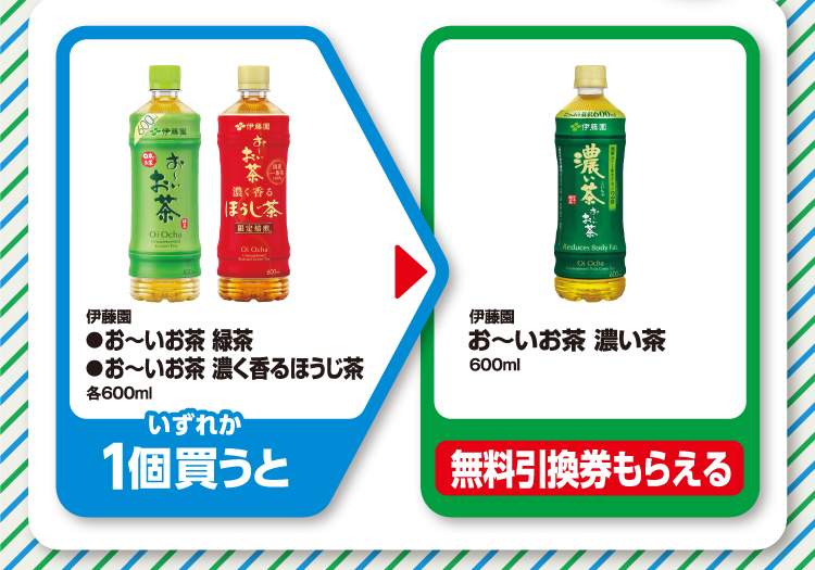 ファミマはおトクがいっぱい！！1個買うと、1個もらえる