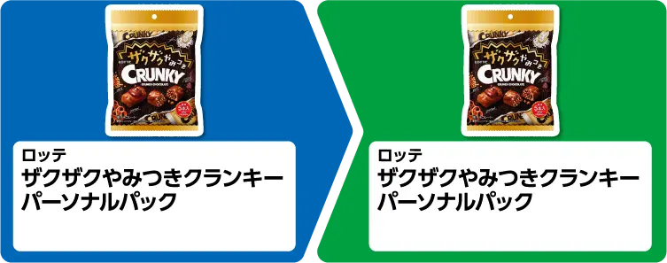 ロッテ ザクザクやみつきクランキー パーソナルパック 1個買うと、ロッテ ザクザクやみつきクランキー パーソナルパック 1個もらえる