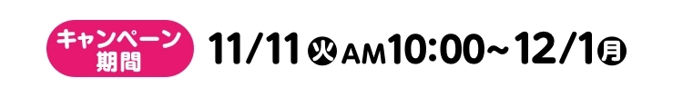 11月11日火曜日午前10時から12月1日月曜日