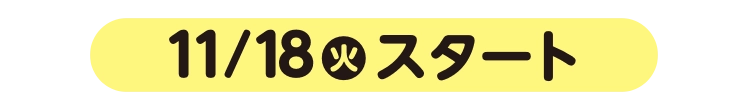 11月18日火曜日スタート