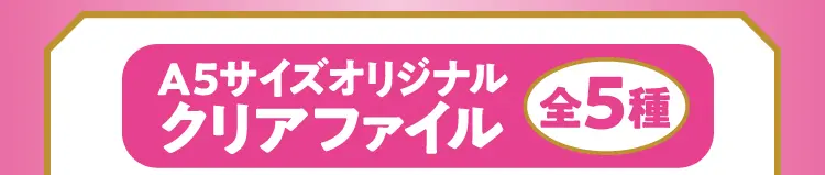 A5サイズオリジナルクリアファイル（全5種）