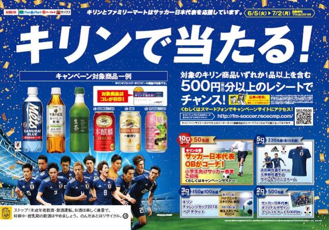 キリンとファミリーマートはサッカー日本代表を全力で応援します