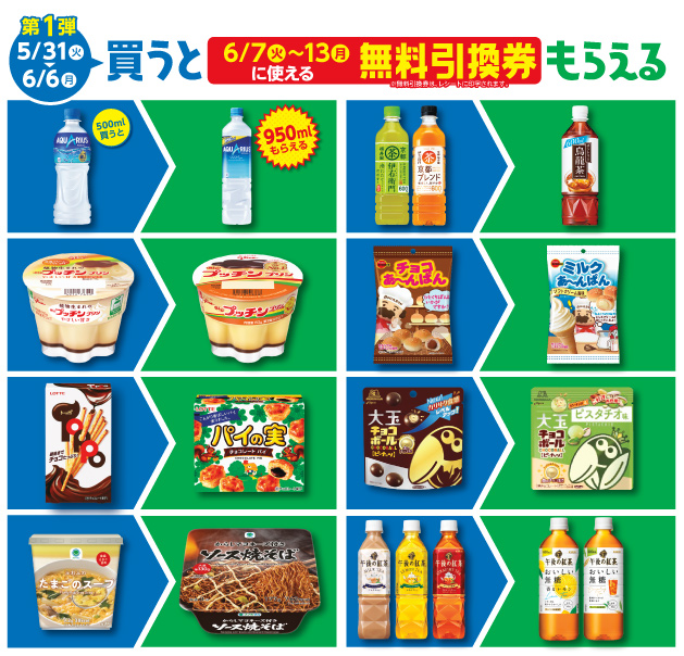 ファミマのおトクが止まらない ３週間が始まる 5月31日 より 1個買うと 1個もらえる キャンペーン開催対象商品は週替わり 過去最多の品揃え ニュースリリース ファミリーマート
