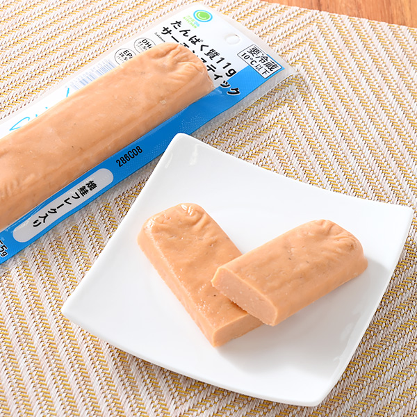 たんぱく質11gサーモンスティック　焼鮭フレーク入り