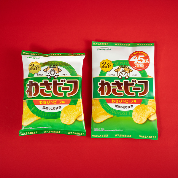 【ファミリーマート】【お値段そのまま おかわり45％増量作戦】山芳製菓 増量 ポテトチップス わさビーフ