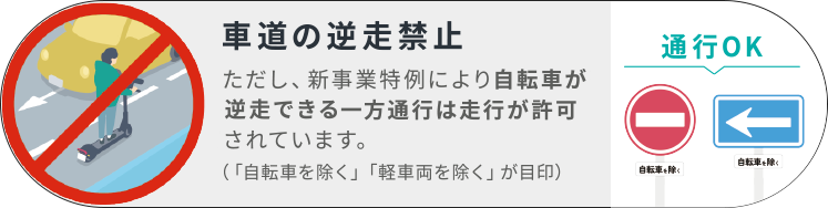 車道の逆走禁止