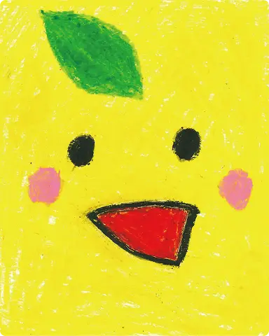 縄田晴さんが描いた、笑顔のレモンのイラスト