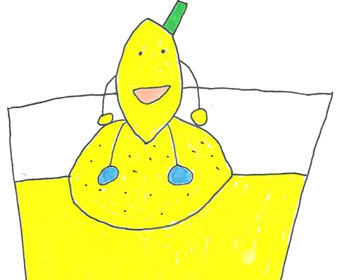 絵本の挿絵の一部。レモンのキャラクター