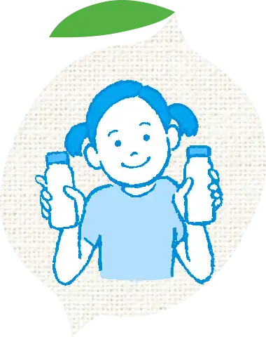 両手にみんなのレモネードを持った女の子のイメージイラスト