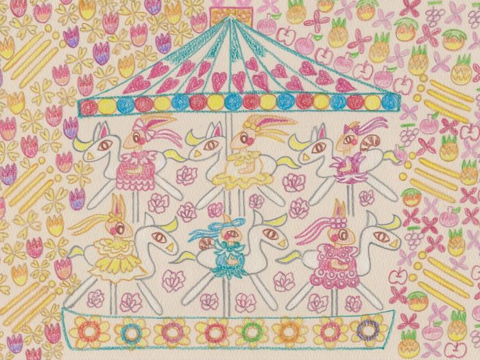 えっちゃんさんの絵画ゆめのメリーゴーランド