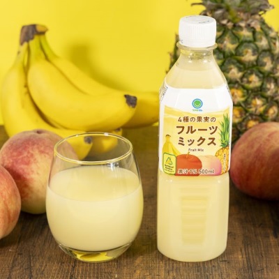 年間約17万本の捨てられてしまうバナナを救出！もったいないバナナを使用した4種の果実と国産ミルクの「フルーツミックス500ml」