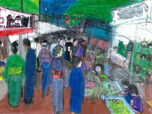 作品はなつまつりの絵