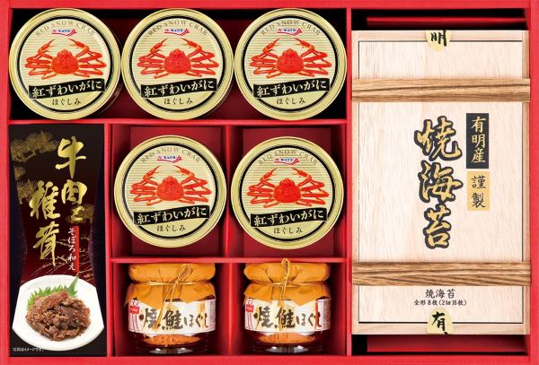 紅ずわいがに＆海苔＆そぼろ和えバラエティのイメージ画像