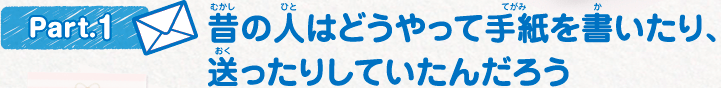 パート1　昔の人はどうやって手紙を書いたり、送ったりしていたんだろう